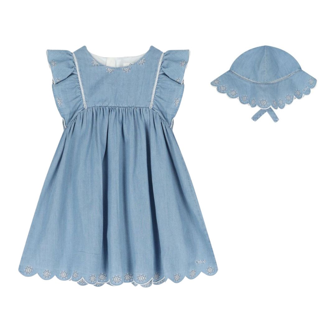 Chloe Set Dress & Hat Chambray