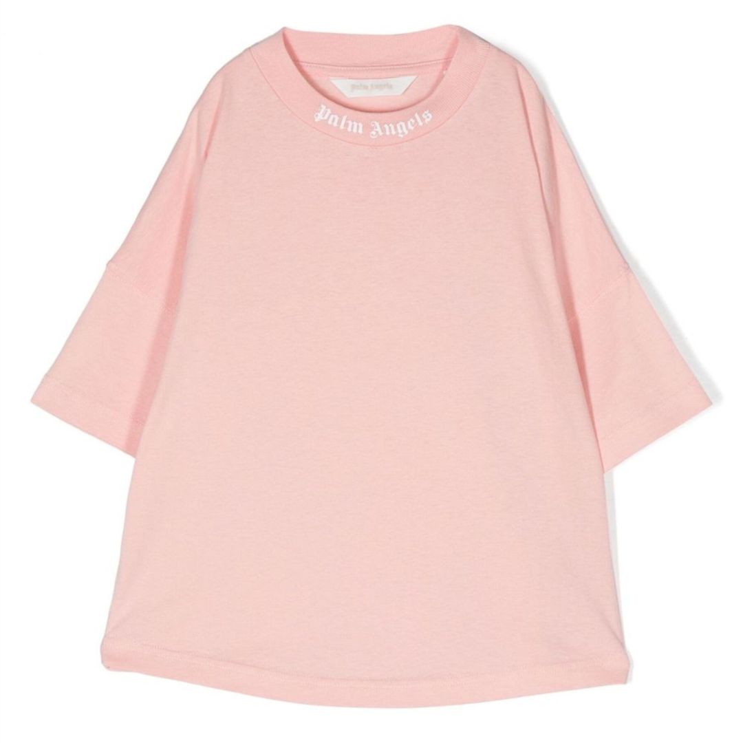 Palm Angels T-Shirt Collar Logo Pink