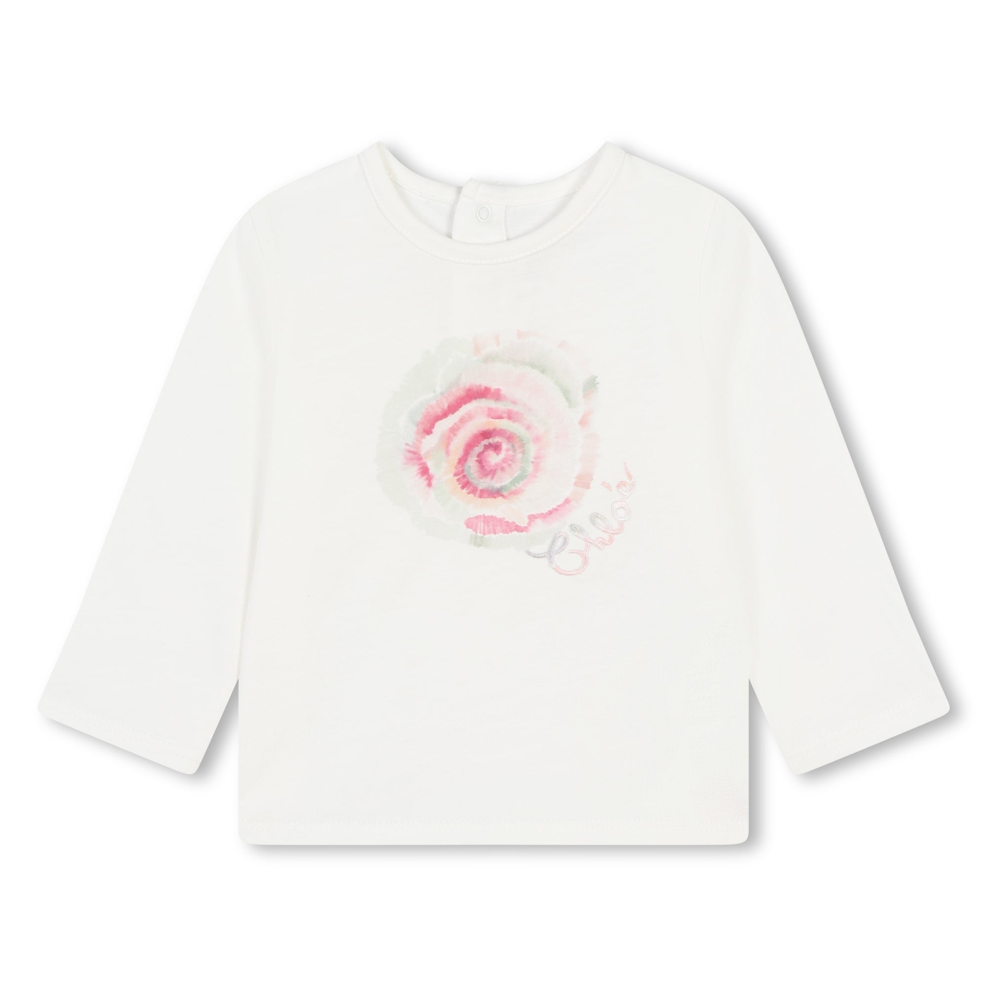 Chloe T-Shirt Long Sleeve Spiral Logo Off-White