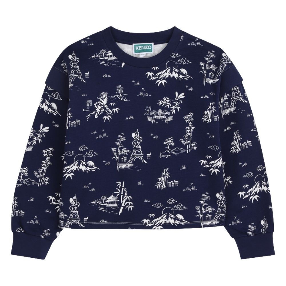 Kenzo Sweater Allover Print Blue