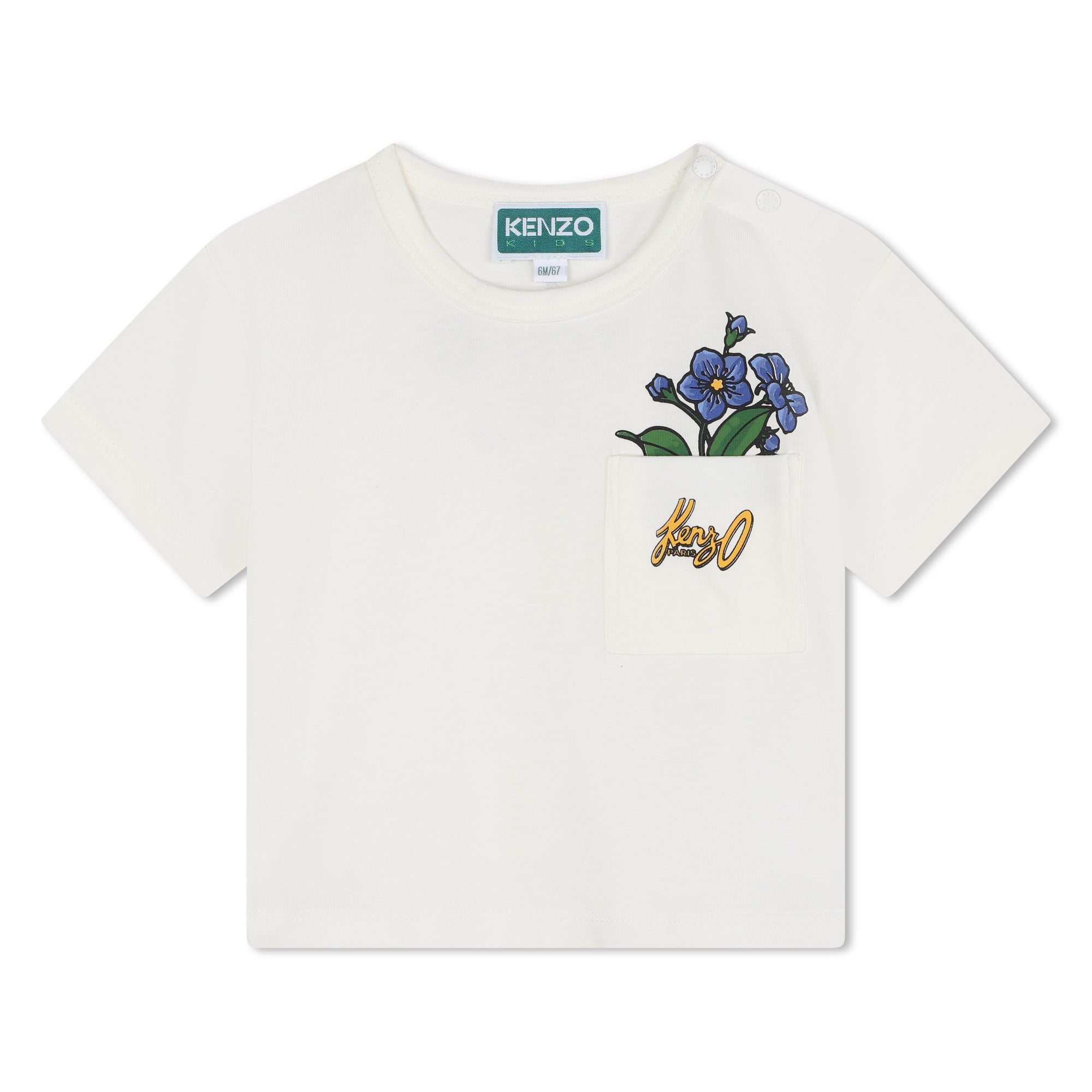 Kenzo Tshirt Logo Flower White