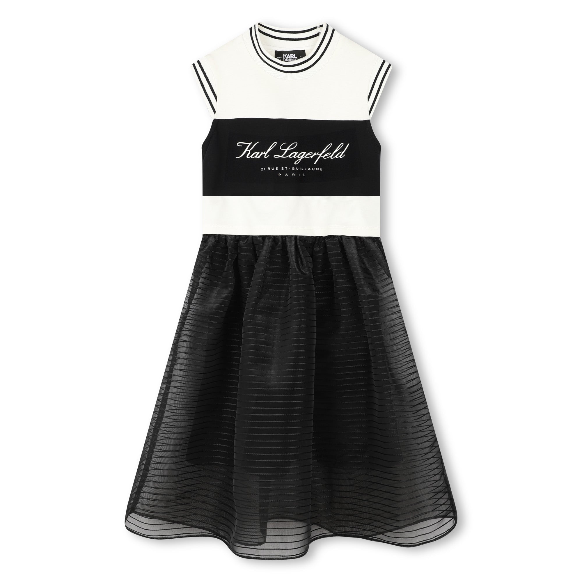 Karl Lagerfeld Dress Track N Rings Black-Ecru