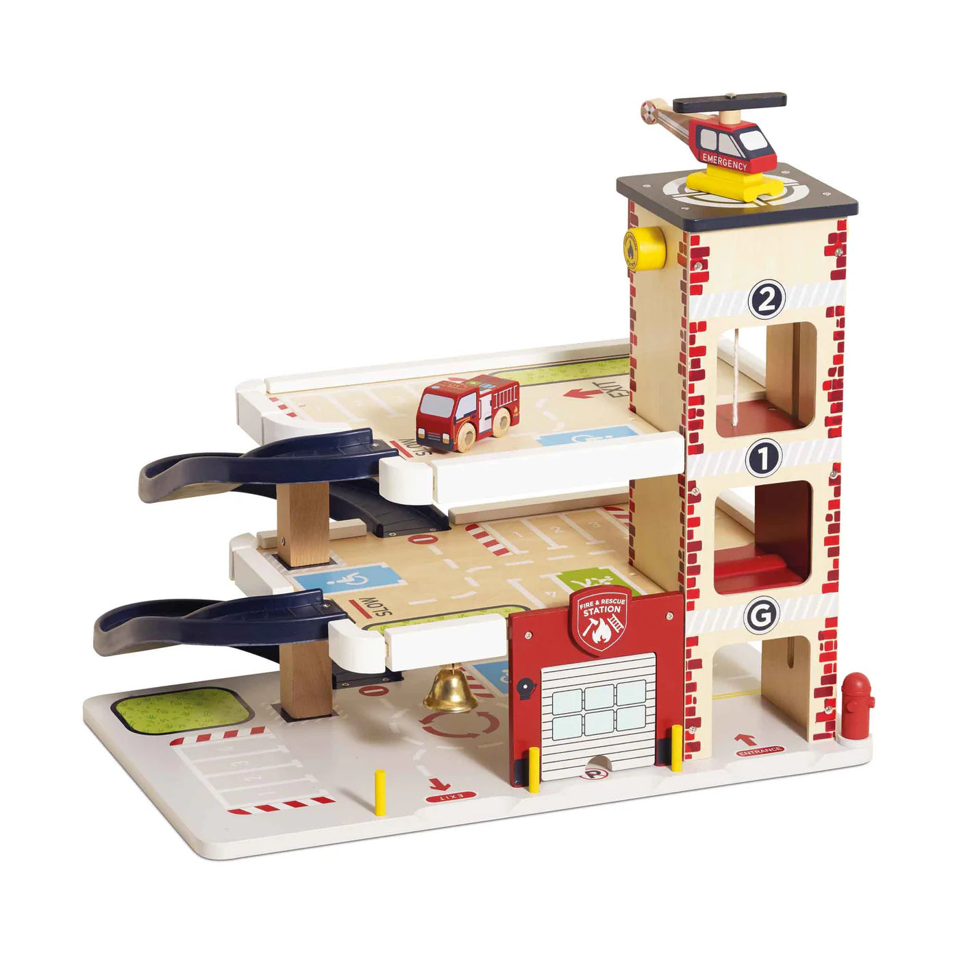 Le Toy Van Fire And Rescue Wooden Garage