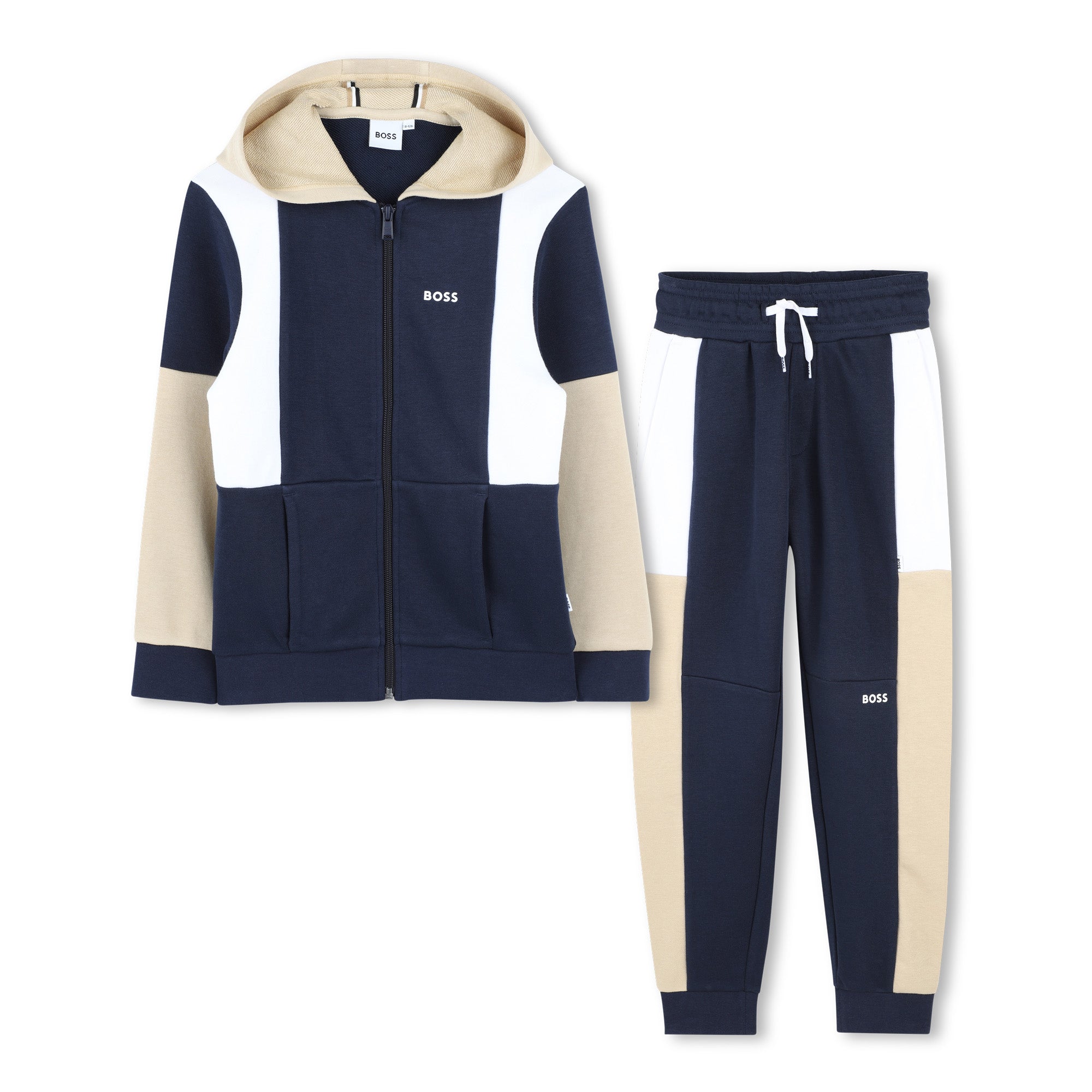 Boss Trackset Multicolour Blocks Navy Beige White