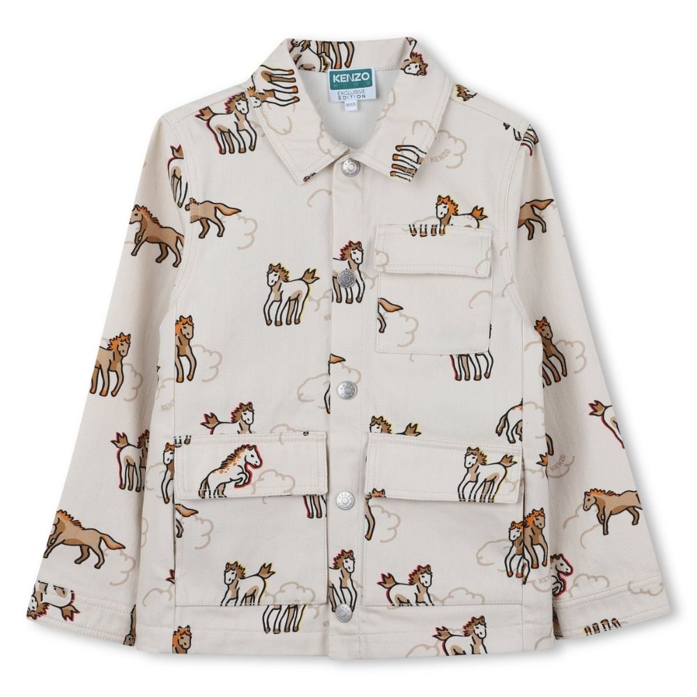Kenzo Shirt Allover Print Pale Trench