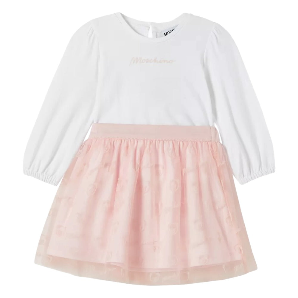 Moschino Set Jersey + Skirt Whitepink