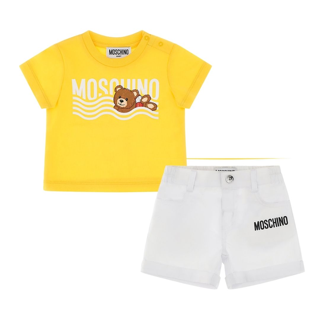 Moschino Set Blouse & Shorts Yellowwhite