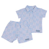 Mio Mondo Shirt And Shorts Set Monogram Blue