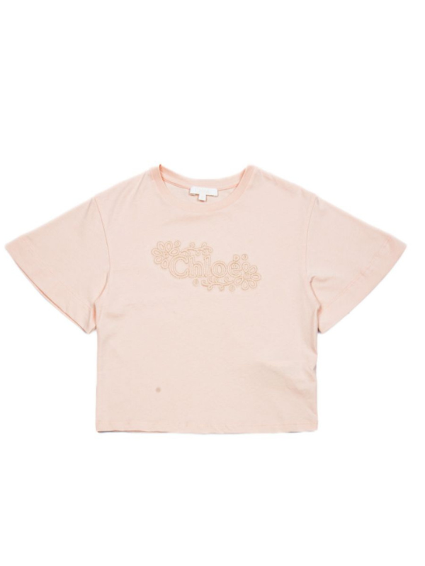 Chloe T-Shirt Embroidered Logo Pink