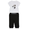 Karl Lagerfeld Set T-Shirt And Leggings Logo Black & White