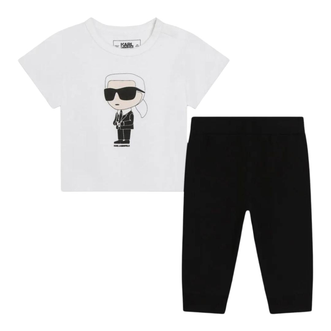 Karl Lagerfeld Outfit Set T-Shirt Logo And Leggings Black & White