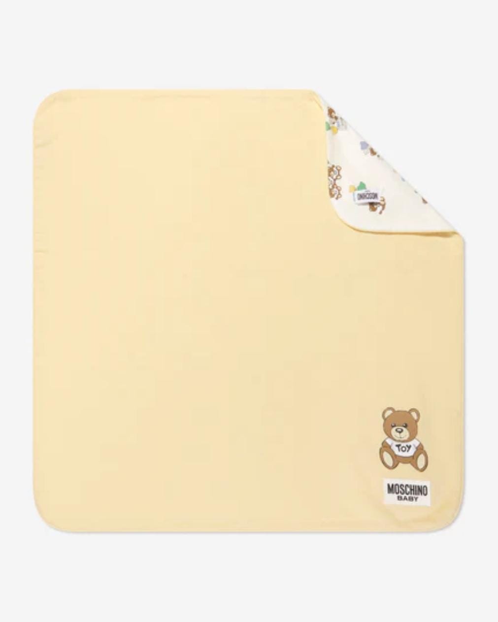 Moschino Blanket Double Sided All Over Logo Yellow