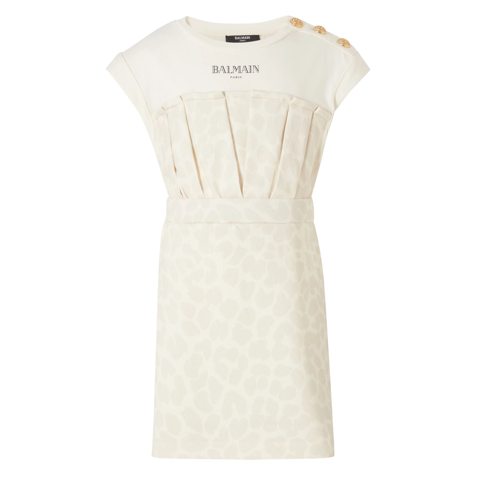 Balmain Dress Allover Print Olive