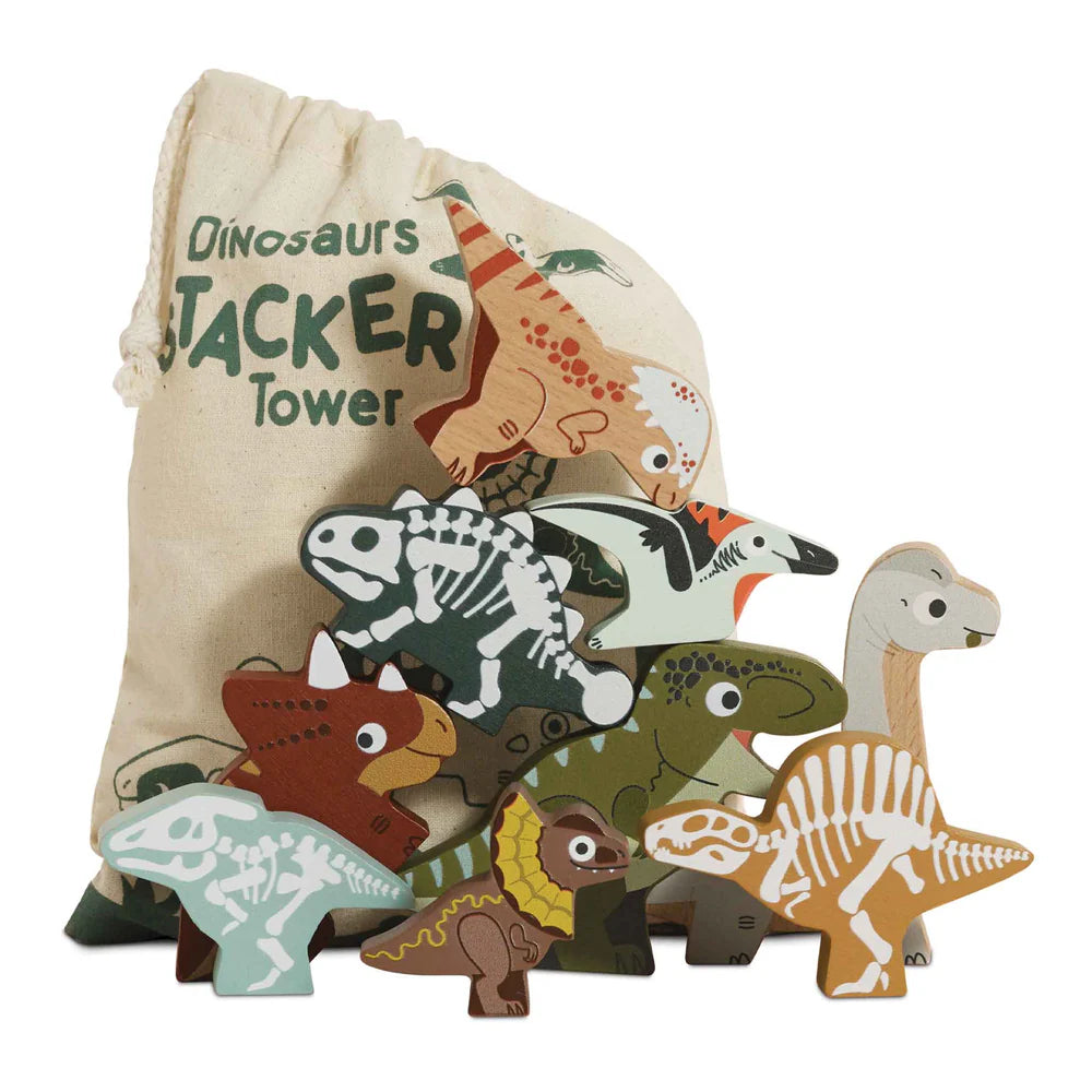 Le Toy Van Jurassic Stacking Dinosaurs And Bag