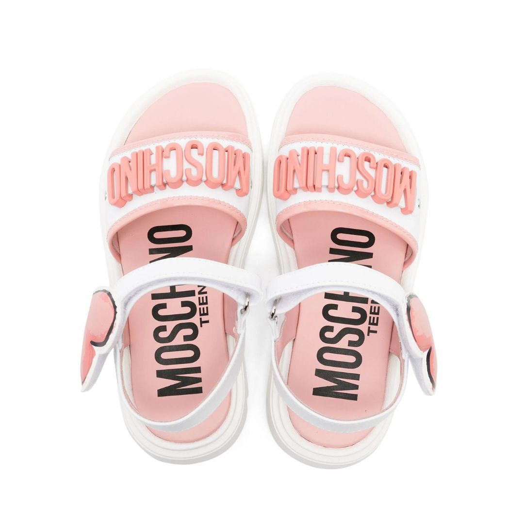 Moschino Sandal Logo Strap Heart Pink