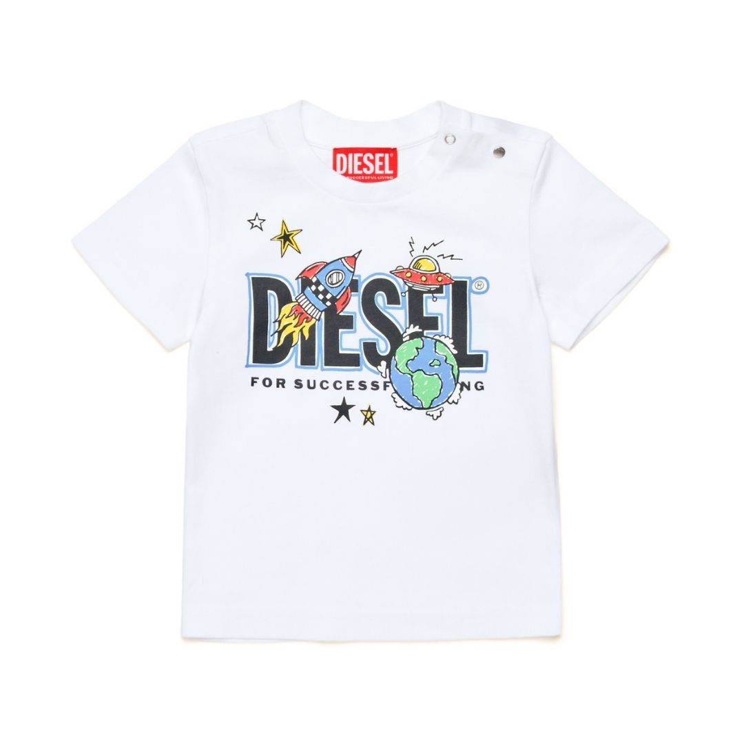 Diesel T-Shirt Bold Space Logo White