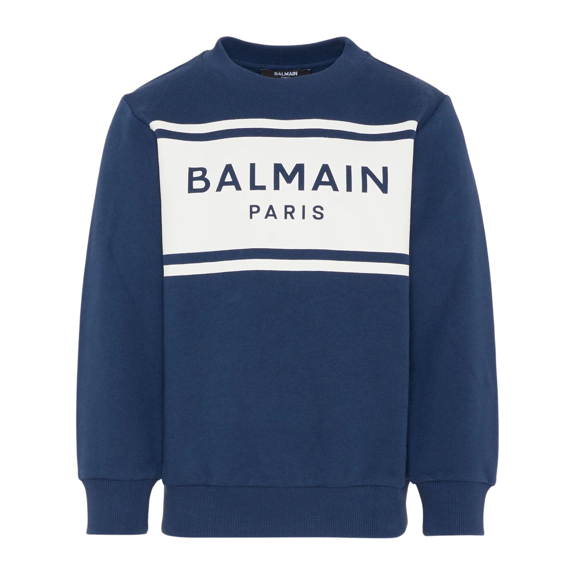 Balmain Sweater Logo Navywhite