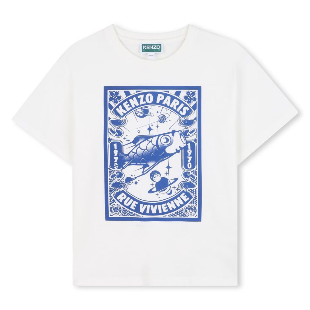 Kenzo T-Shirt Off White-Blue