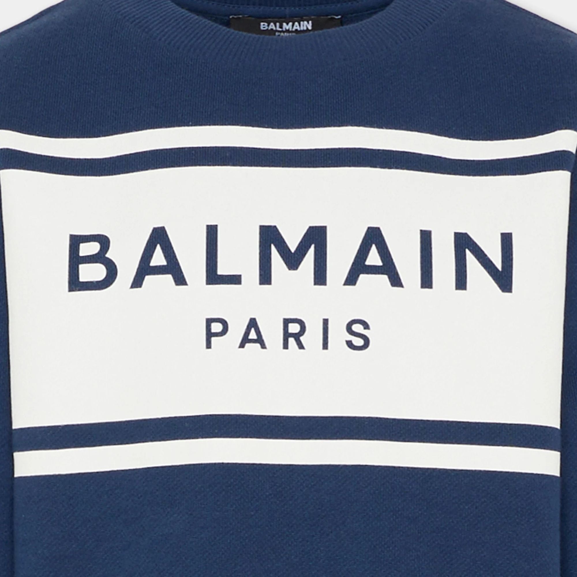 Balmain Sweater Logo Navywhite