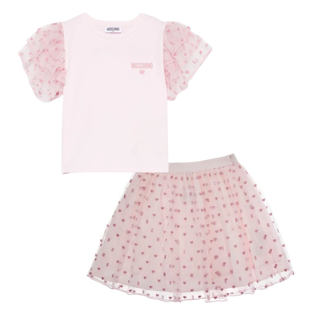 Moschino Set Blouse & Skirt Pinkwhite