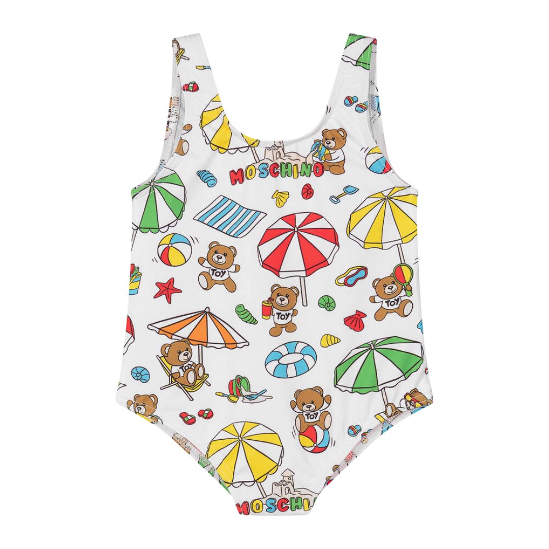 Moschino Umbrella Teddy Swim Suit White