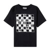 Moschino Tshirt Checkered Logo Blackwhite