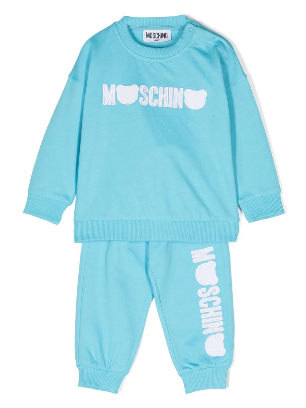 Moschino Blue Track Suit Logo White