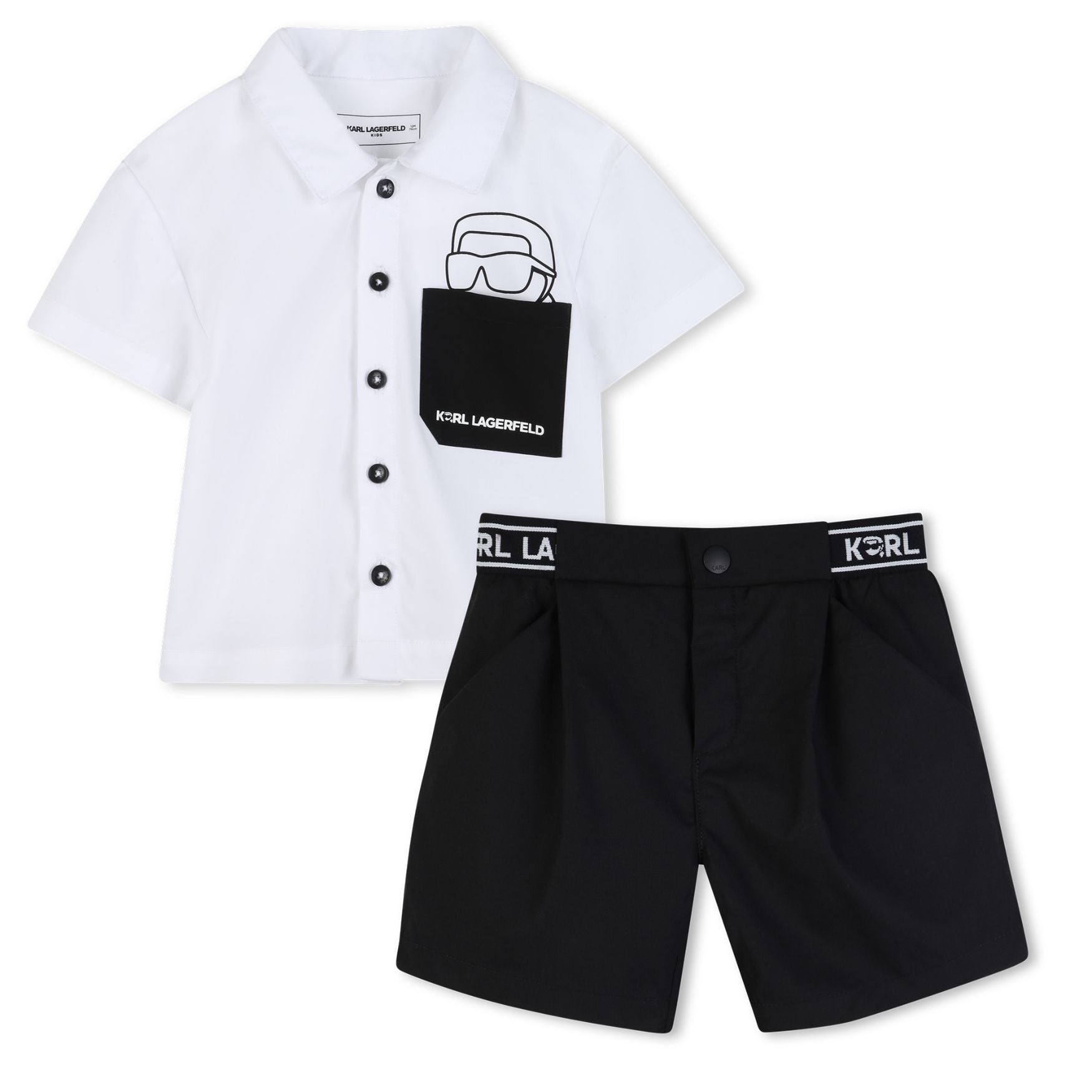 Karl Lagerfeld Set Shirt & Shorts Whiteblack