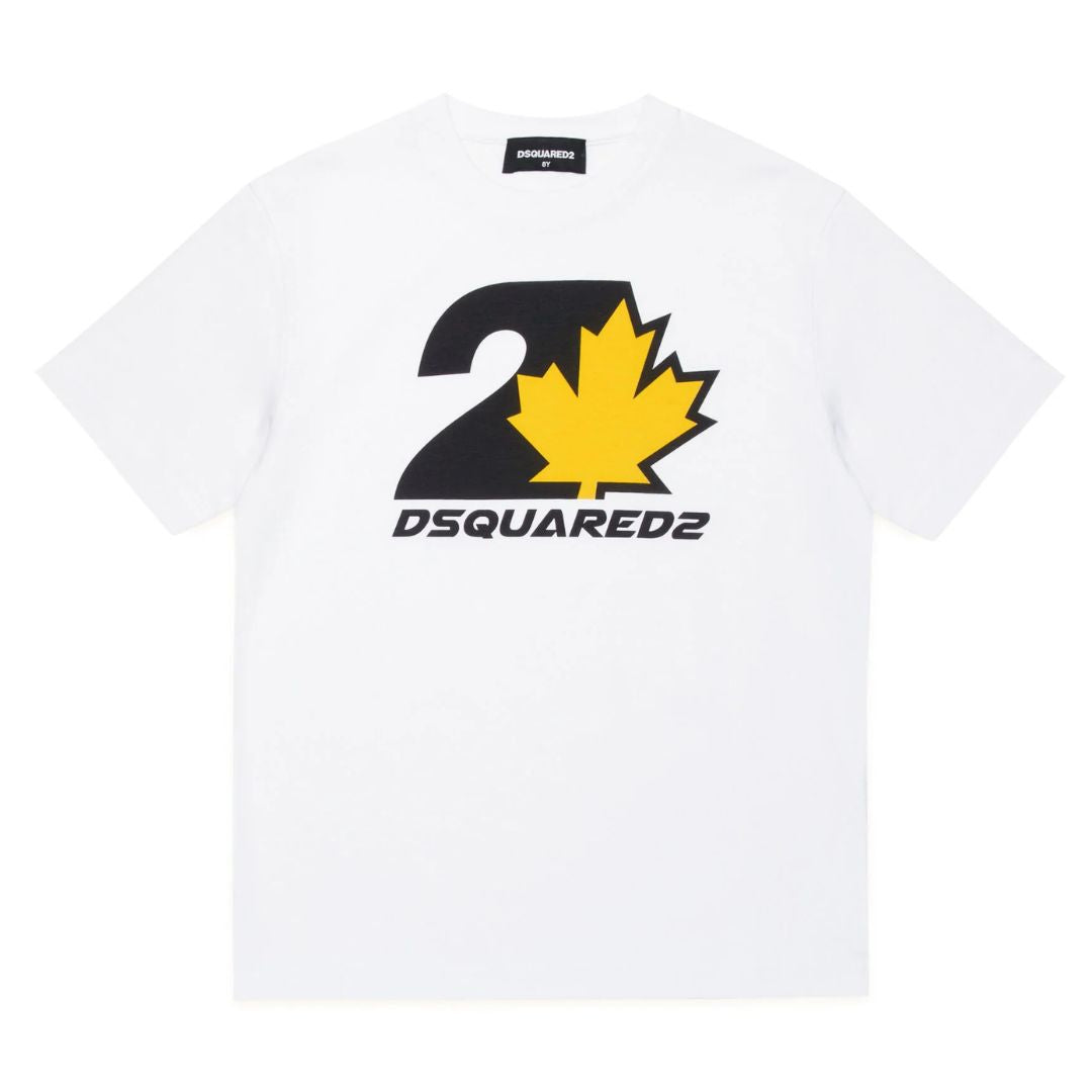 Dsquared2 T-Shirt Flower Logo White