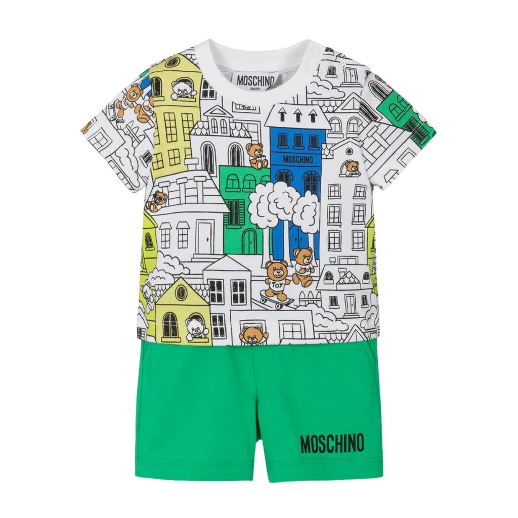 Moschin Tshirt And Shorts Set Green