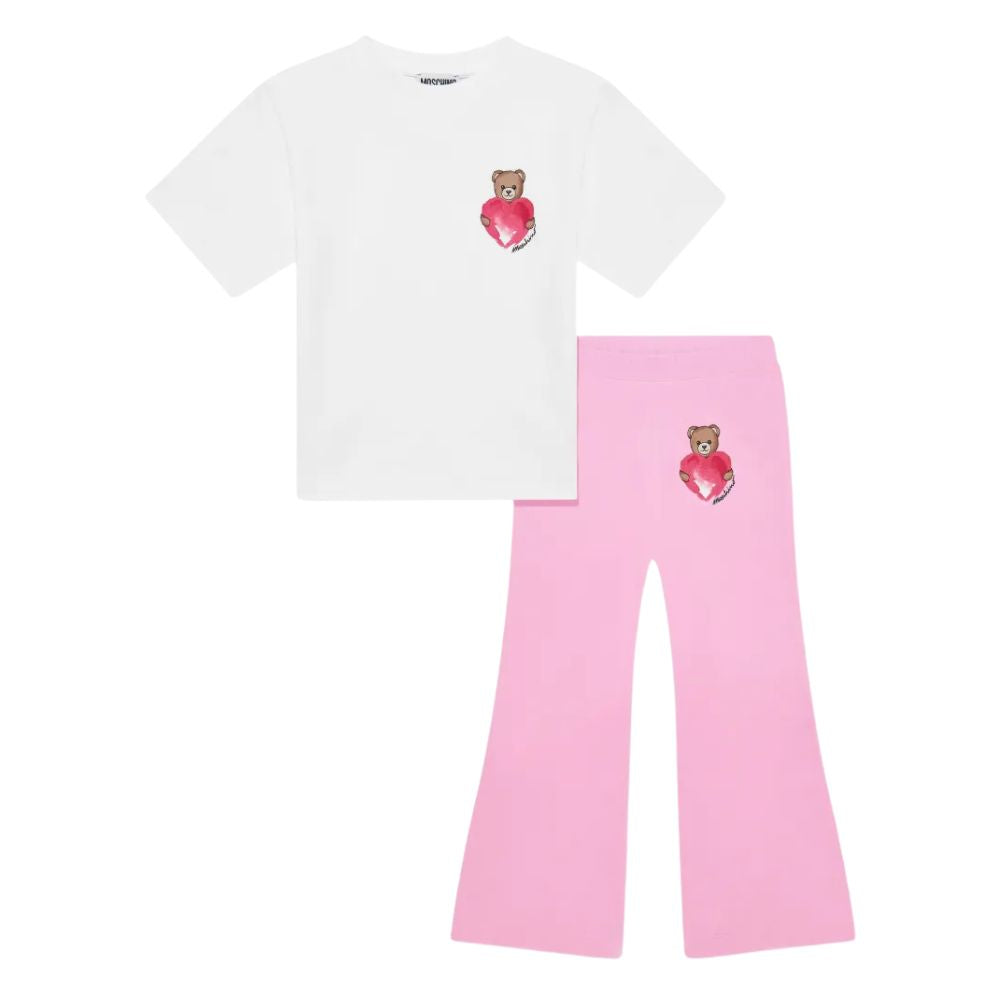 Moschino Set Top And Pants Pinkwhite