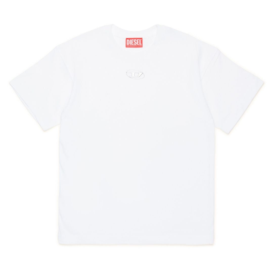 Diesel T-Shirt Center Logo Oversize Light Blue