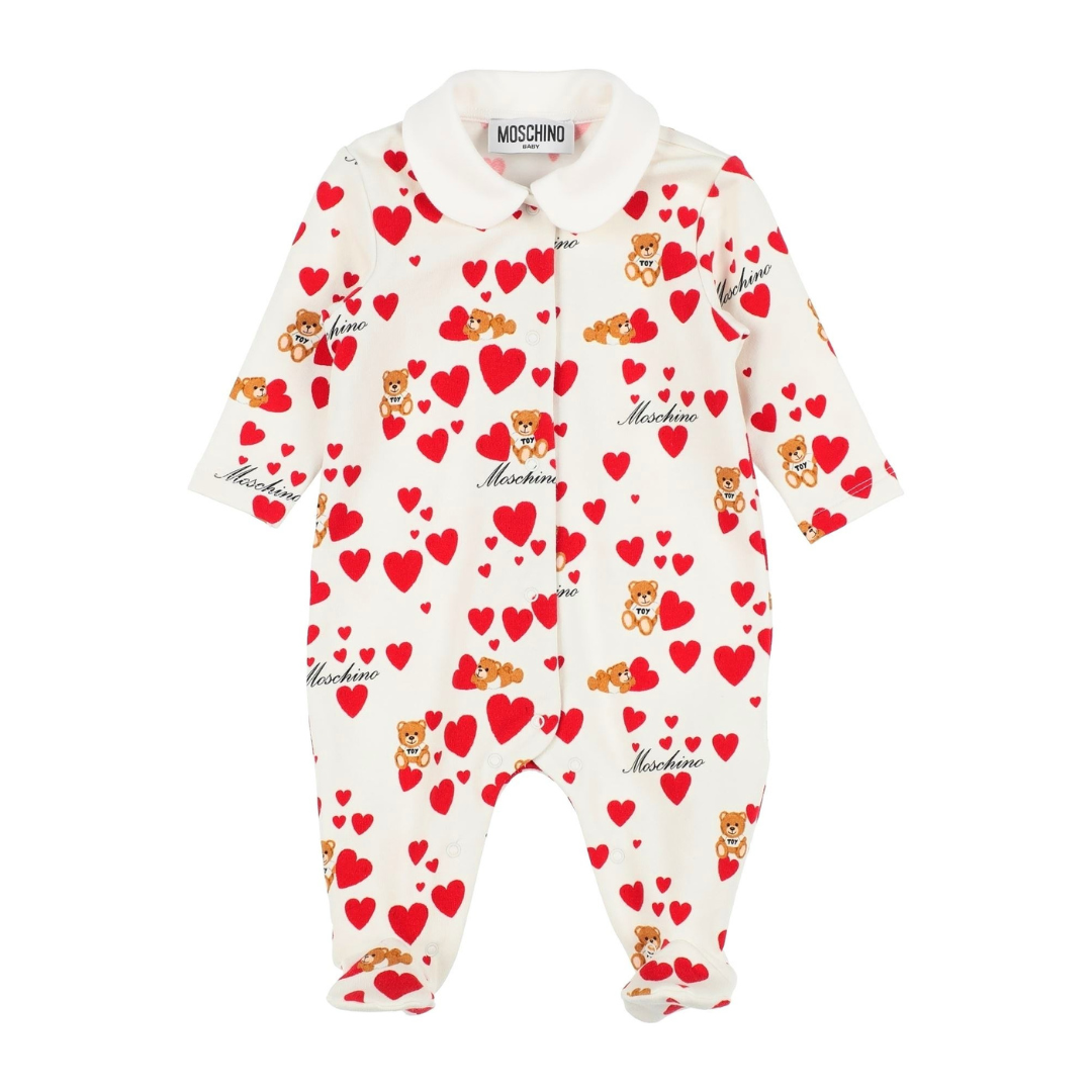 Moschino Romper Hearts White & Red