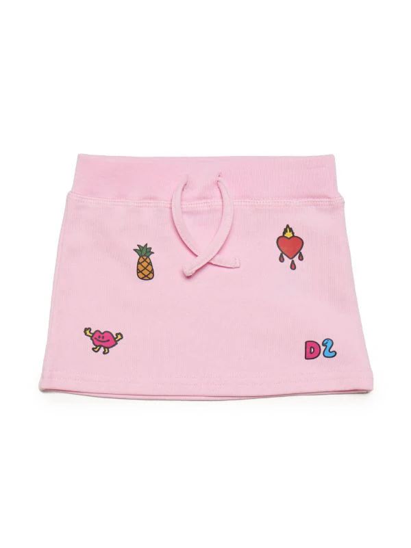 Dsquared2 Skirt Patches Logo Pink