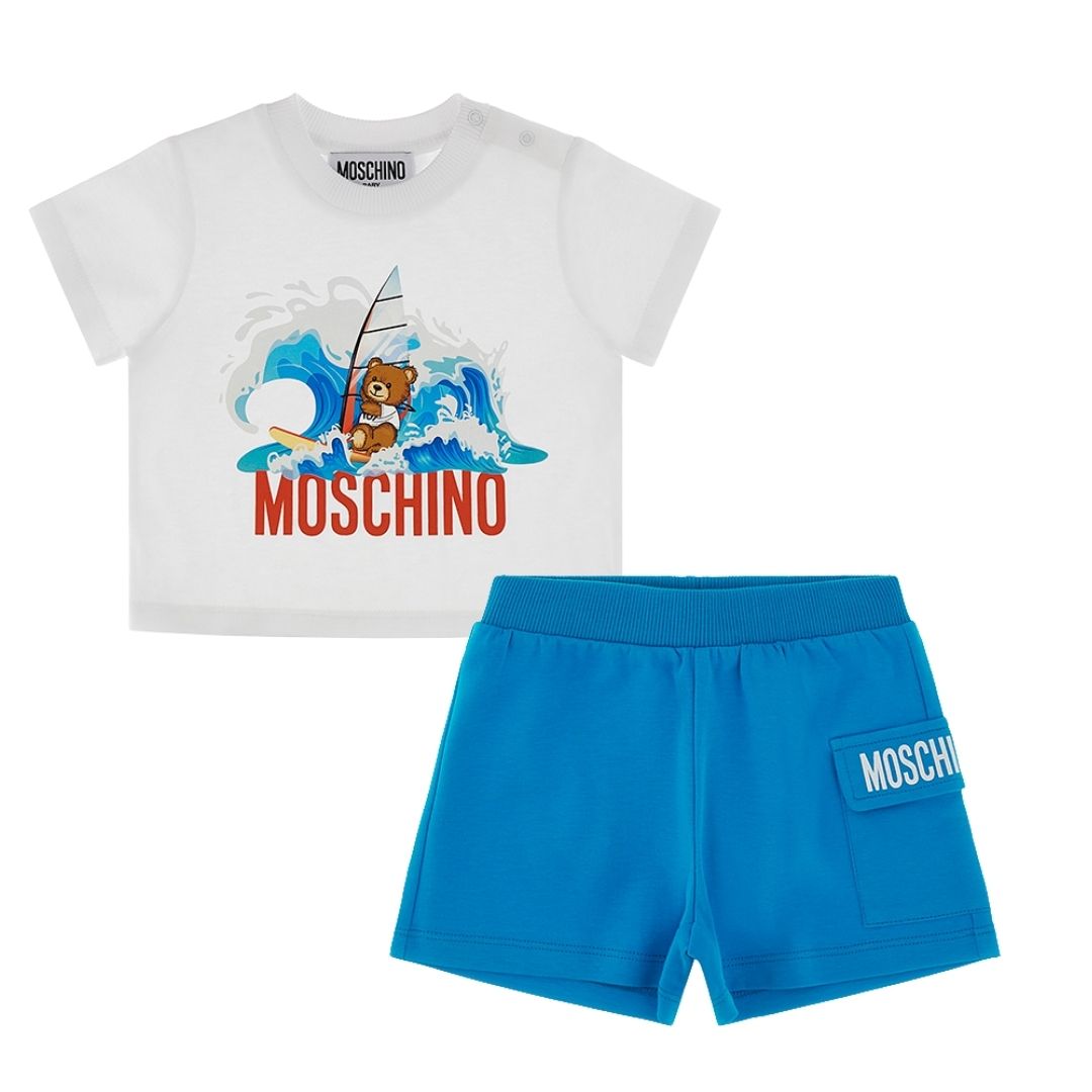 Moschino Set Boys Tshirt & Shorts Whiteblue