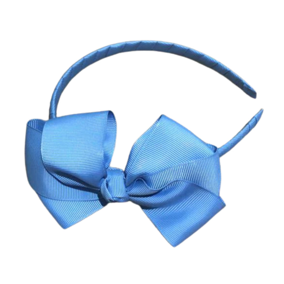 Sienna Alice Band Light Blue Bow