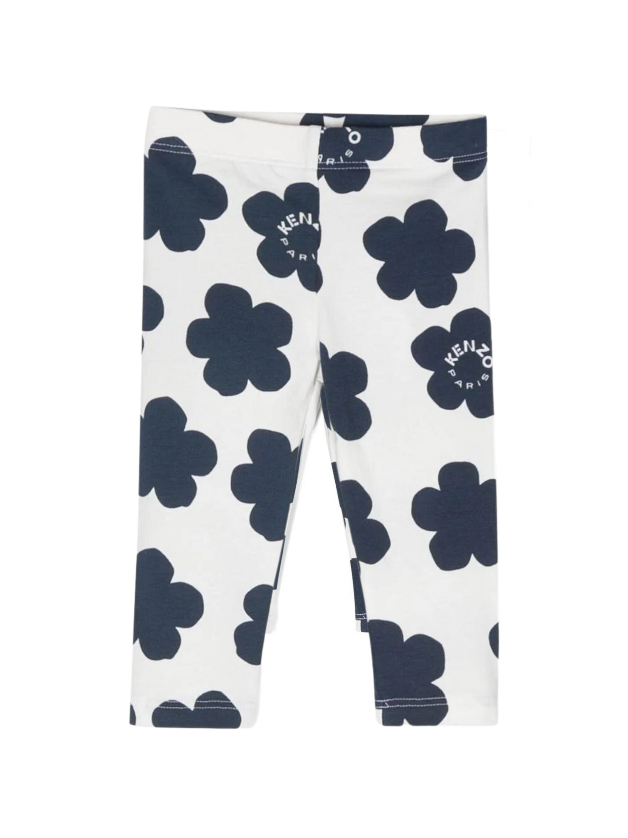 Kenzo Leggings Flower All Over Logo White & Blue