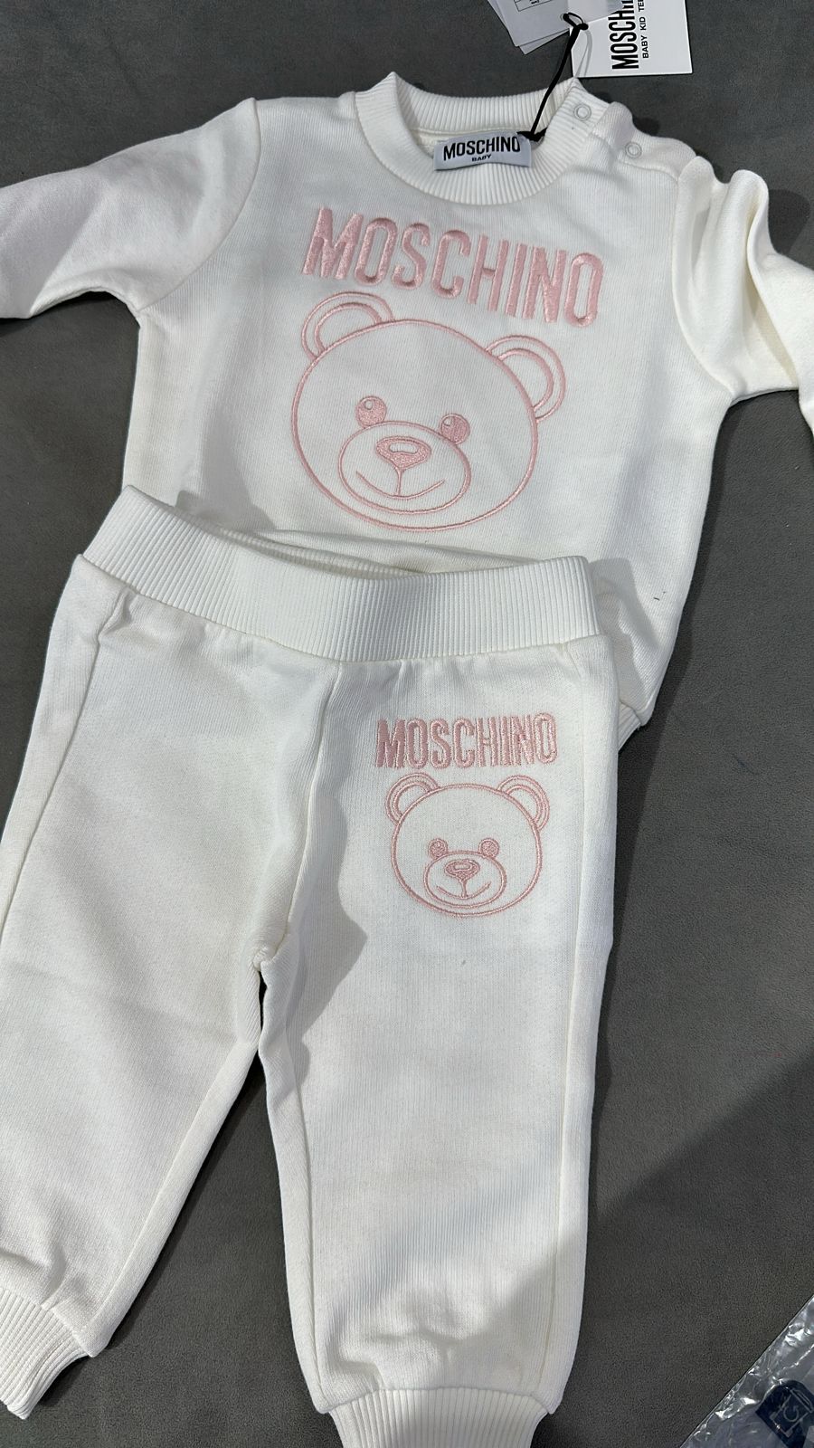Moschino Tracksuit Teddy Logo Pink White