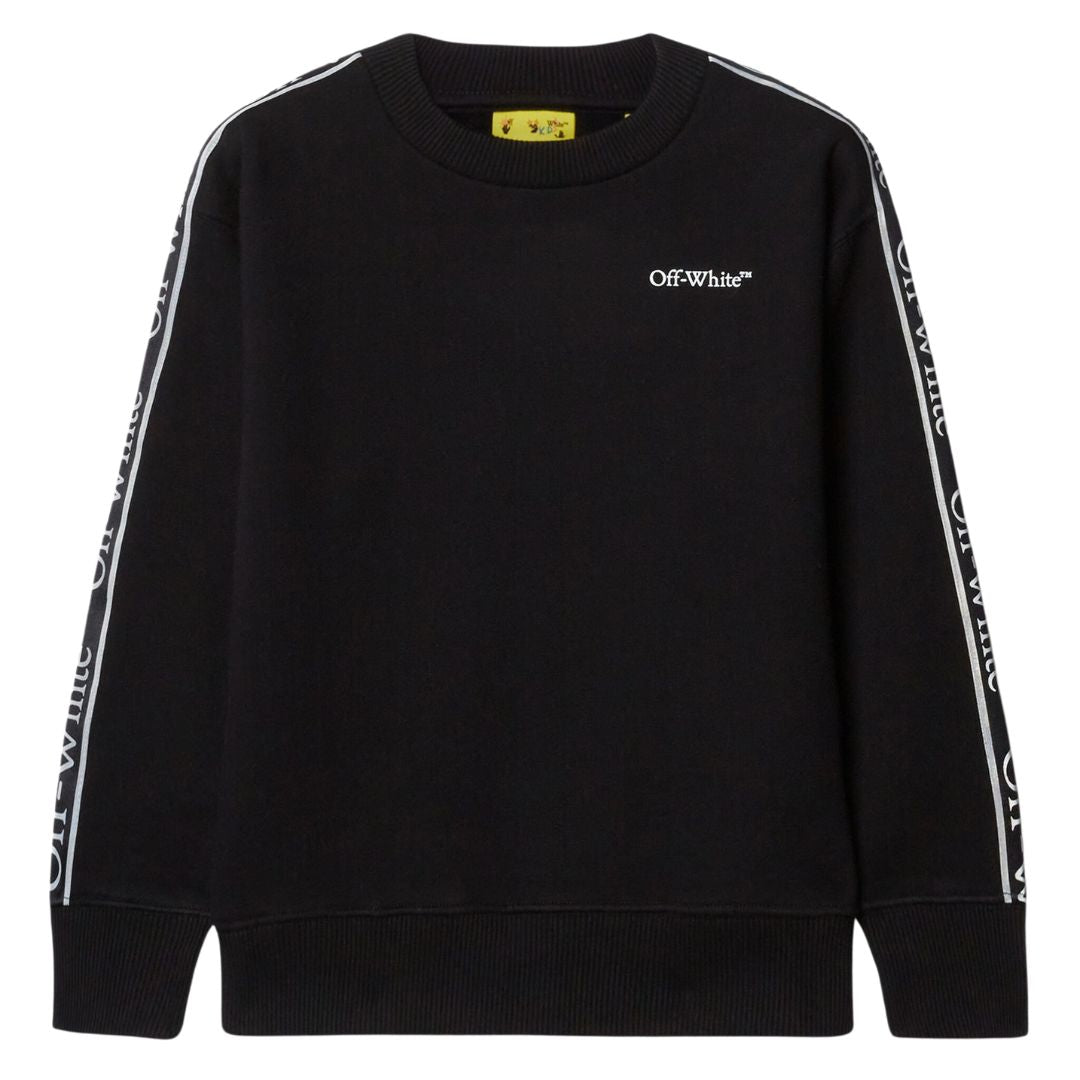 Off White Sweater Strip Logo Black