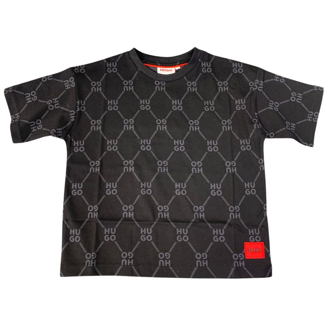 Hugo T-Shirt Logo Pattern Black