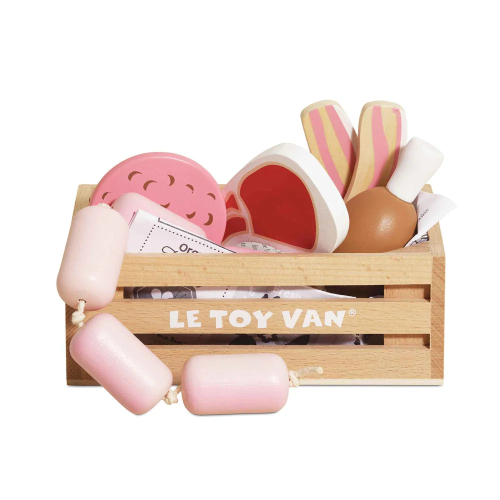 Le Toy Van Wooden Butchers Meat Market Crate