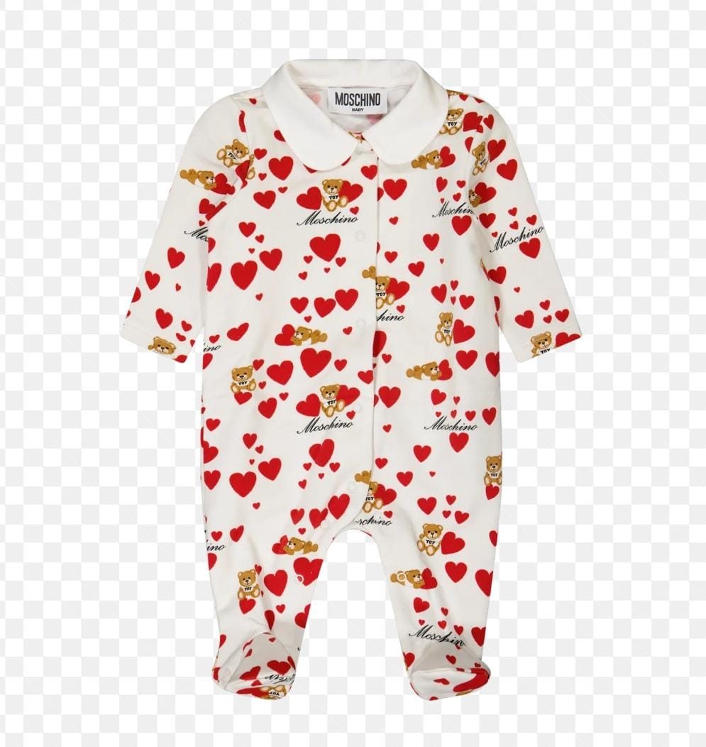 Moschino Romper Hearts White & Red