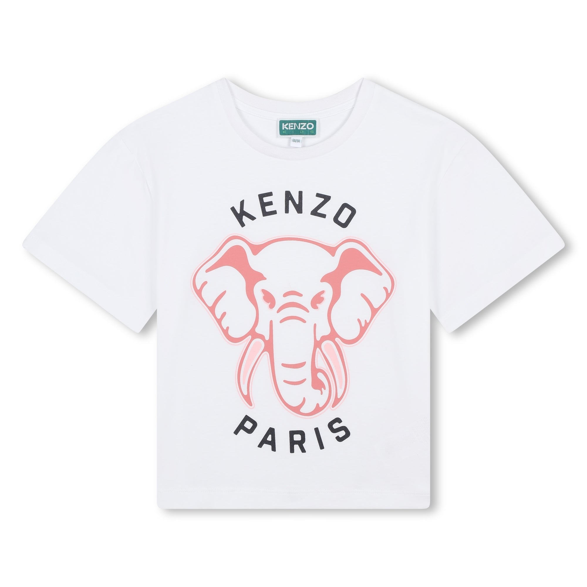 Kenzo Tshirt Logo Paris Jungle White