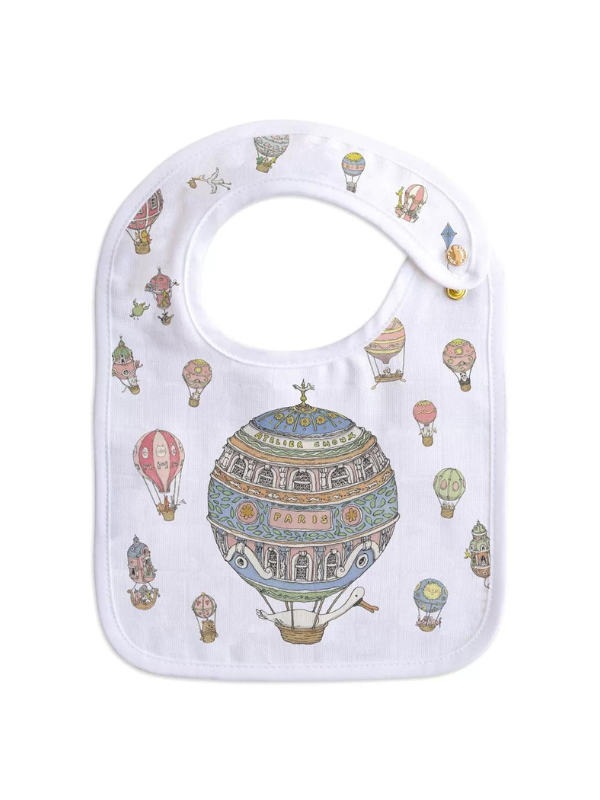 Atelier Choux Paris Bib Small Ho Air Balloon Gold Snaps