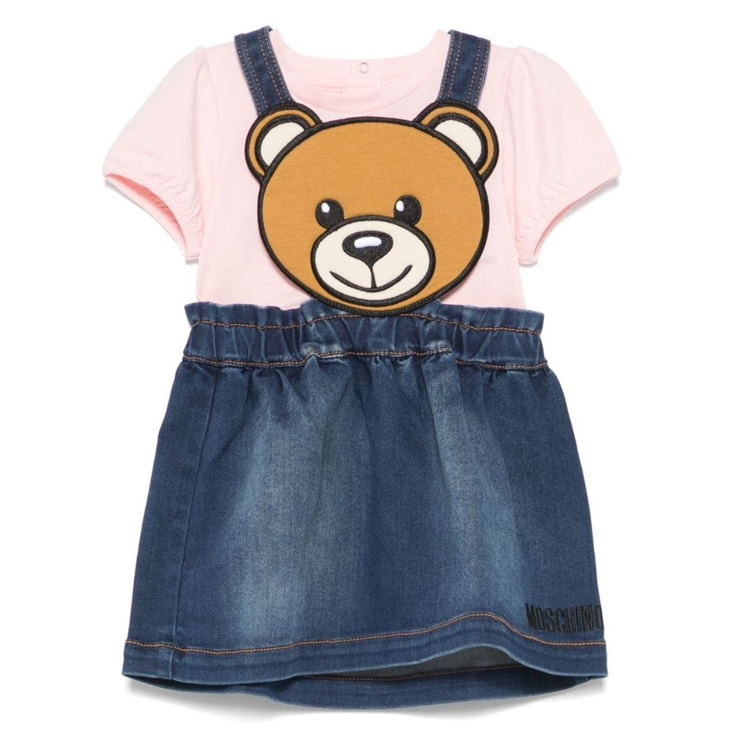 Moschino Set Blouse & Skirt Teddy Pinkblue