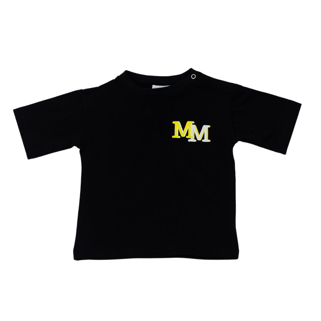 Mio Mondo Blue Black T-Shirt And Short Set Mm Logo