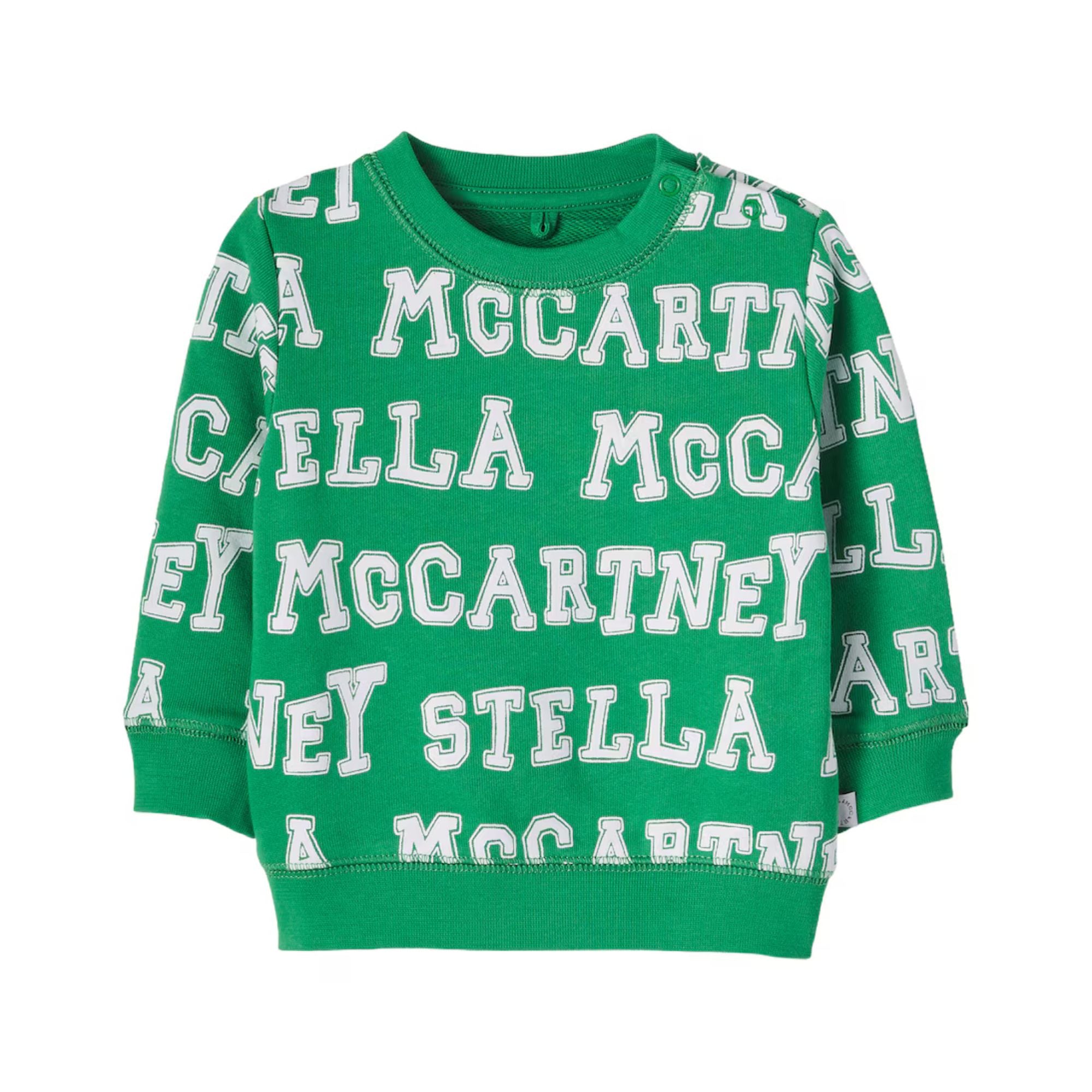 Stella Mccartney Sweater Allover Logo Greenwhite