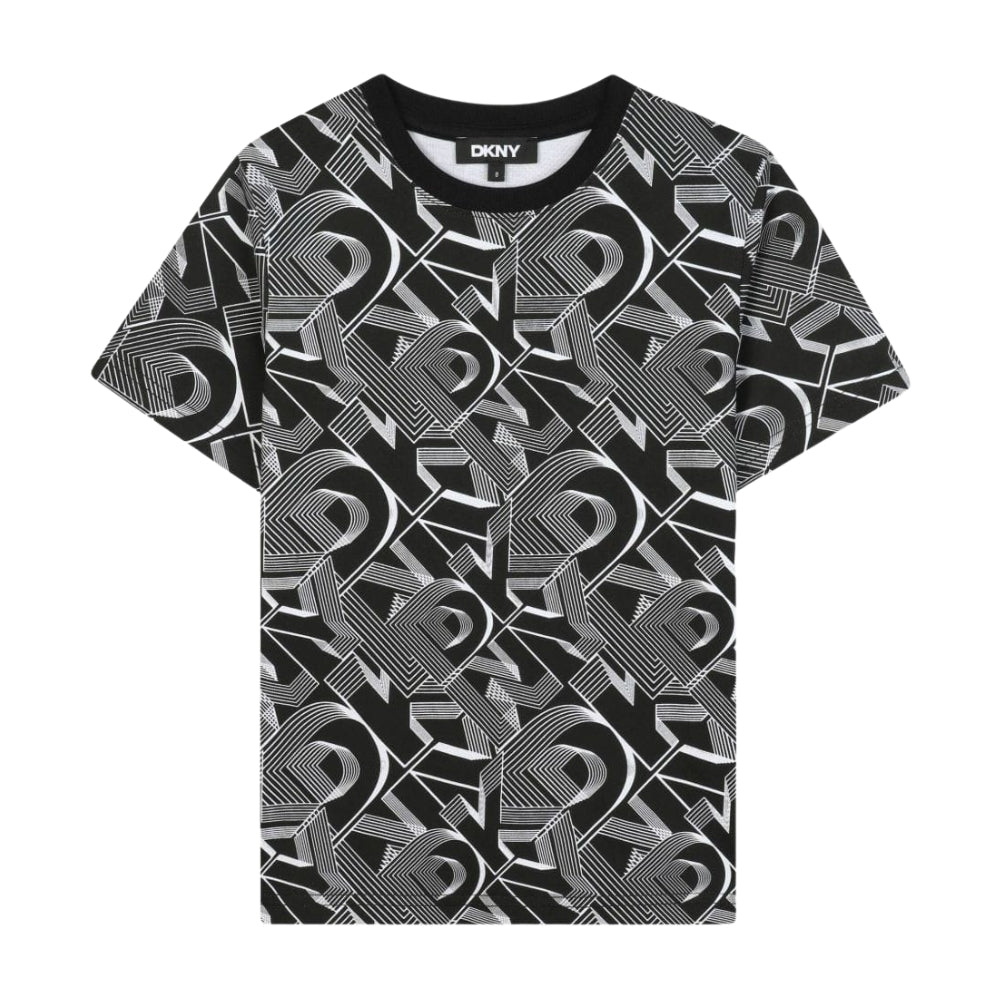 Dkny Tshirt Allover Print Blackwhite