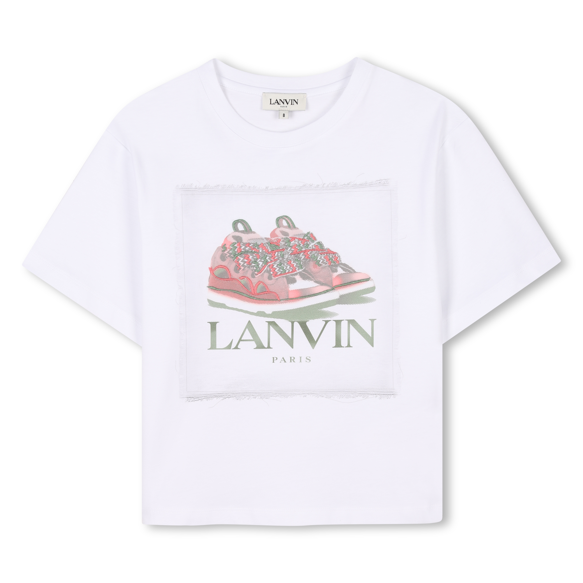 Lanvin Tshirt Pink Shoe Logo White