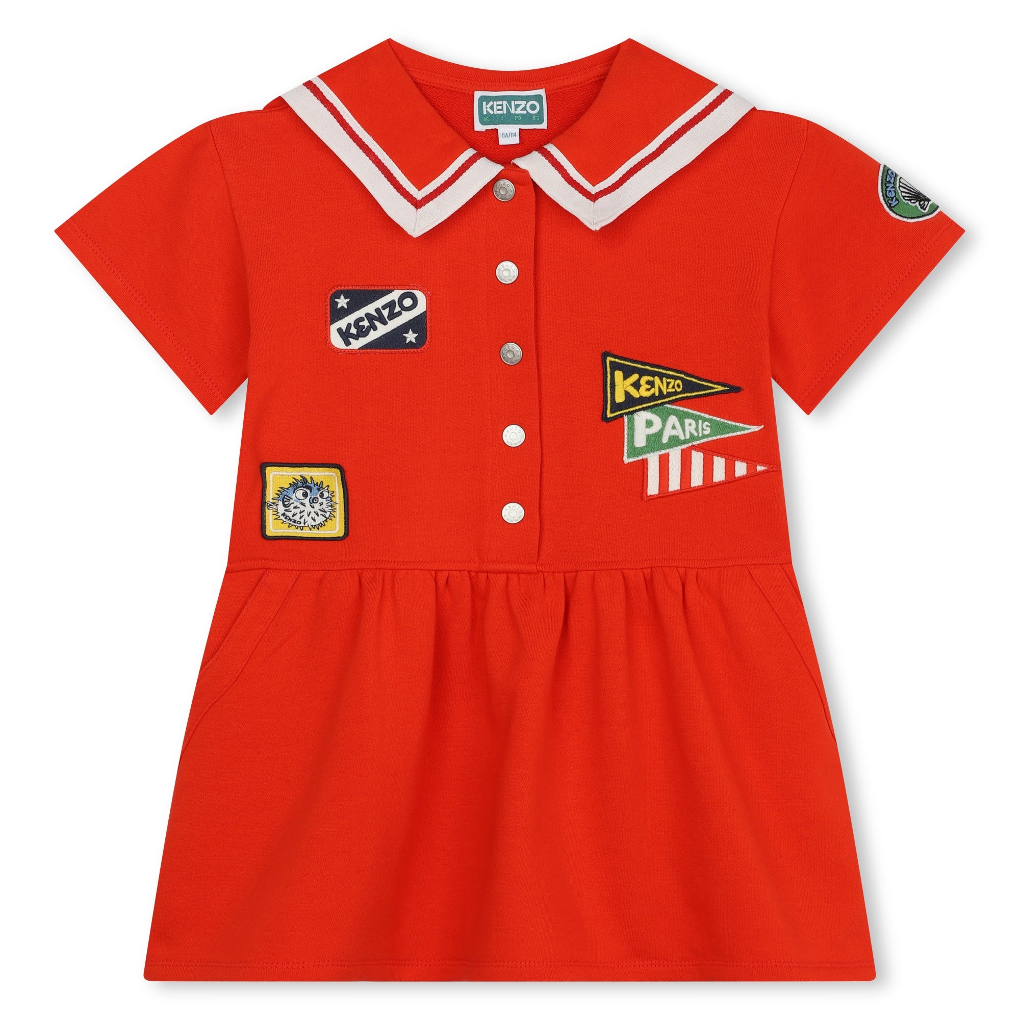 Kenzo Dress Sailor Patches Red